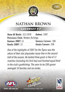 2008 Select AFL Champions - Blue Foil Signatures #FS67 Nathan Brown Back